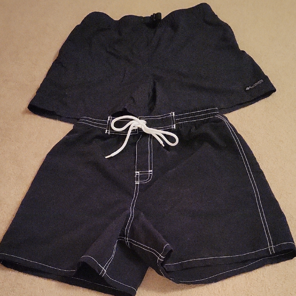 2 Pairs Of Womens Black Quick Dry Cover Up Shorts Size M